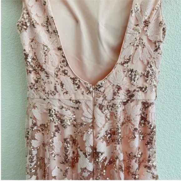 Eliza J Embroidered Sequin Embellished High Low Gown - Picture 4 of 9